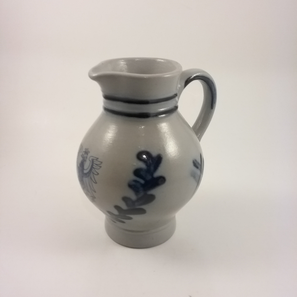 Blue Salt Glaze German Pottery Pitcher